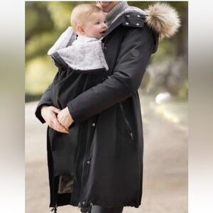 Seraphine Adena Maternity Babywearing Down Puffer Coat Black US 10